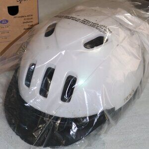 Troxel white Sport riding helmet. Lrg. White with black cover. New. Not worn.
